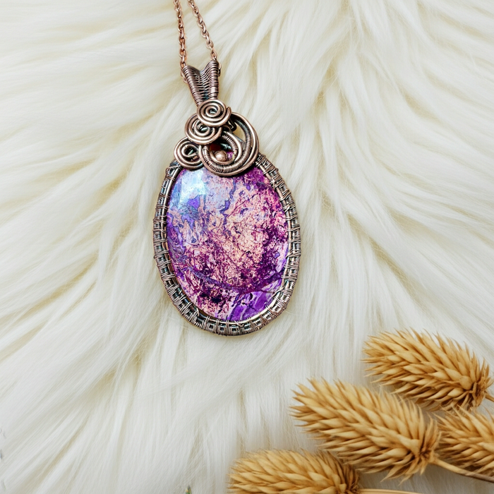 Sugilite Wire Wrapped Pendant - Connie’s Crystals 