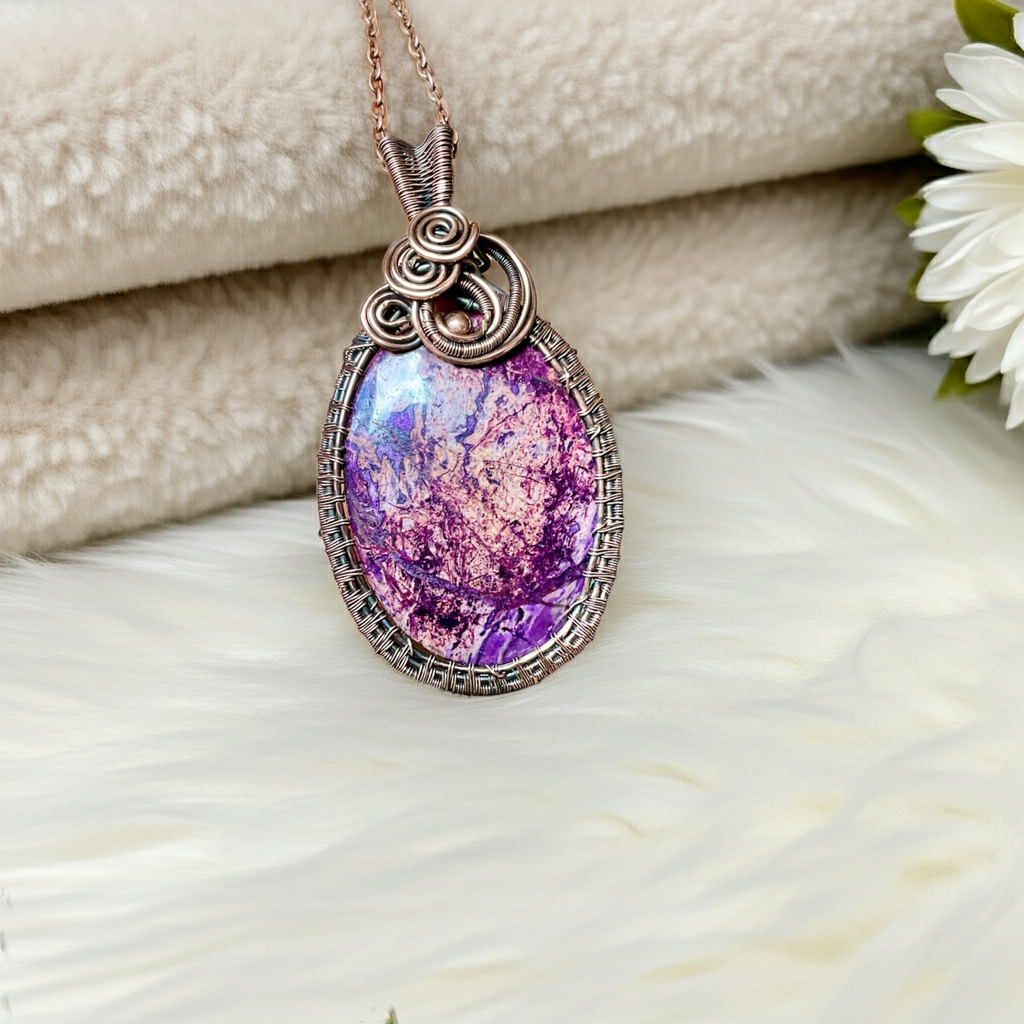 Sugilite Wire Wrapped Pendant - Connie’s Crystals 