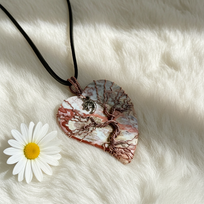 Mexican Lace Agate Tree of Life Pendant - Connie’s Crystals 