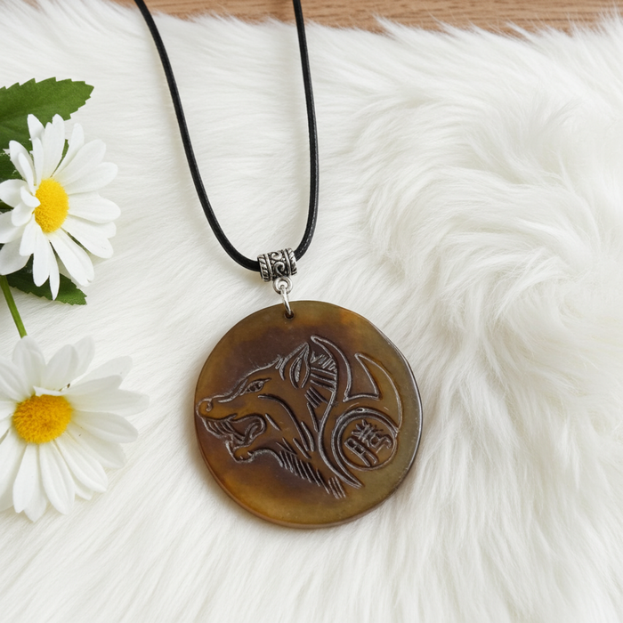 Antique Jade Carved Wolf Pendant - Connie’s Crystals 