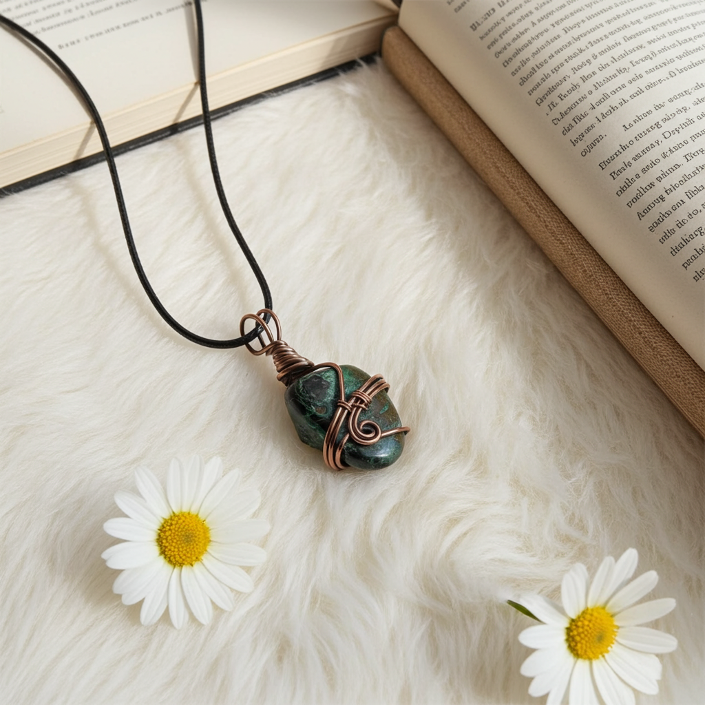 Chrysocolla Wire Wrapped Pendant - Connie’s Crystals 
