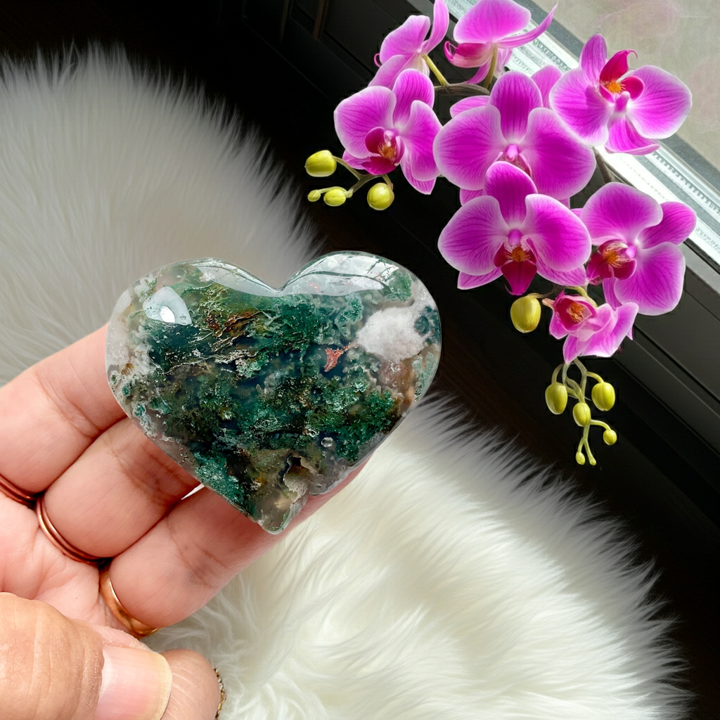 Ocean Agate Druzy Heart