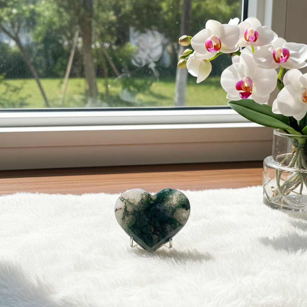 Ocean Agate Druzy Heart