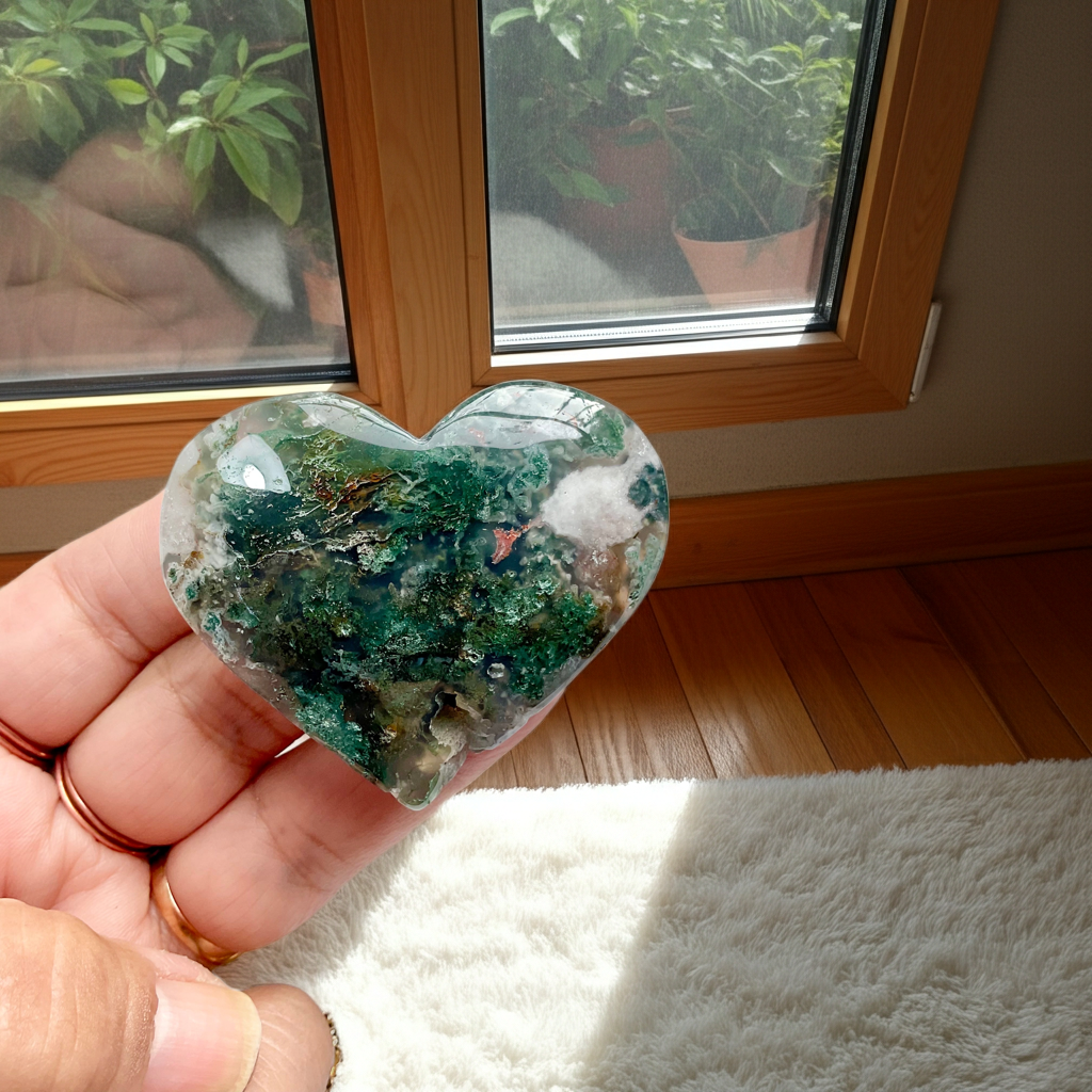Ocean Agate Druzy Heart