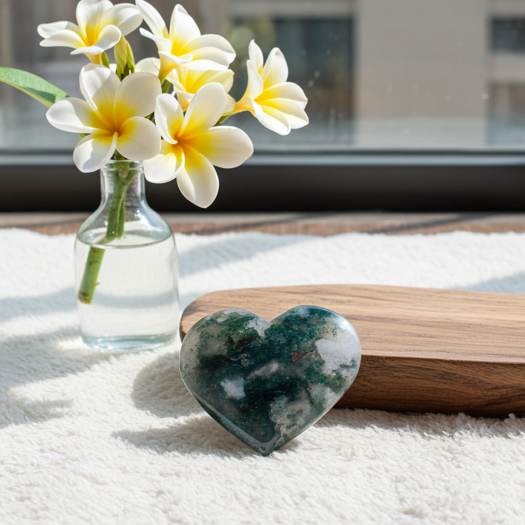 Ocean Agate Druzy Heart