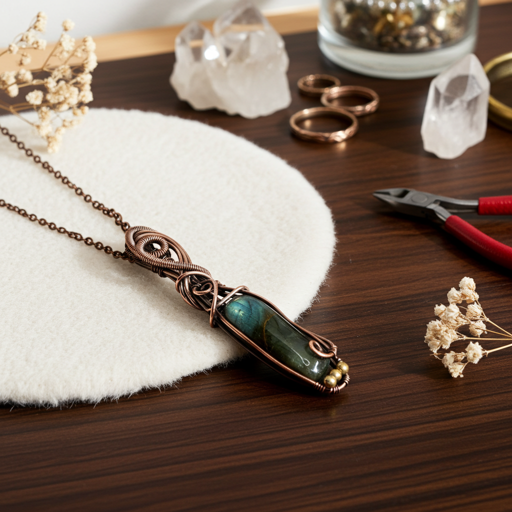 Blue Tiger Eye Wire Wrapped Pendant - Connie’s Crystals 