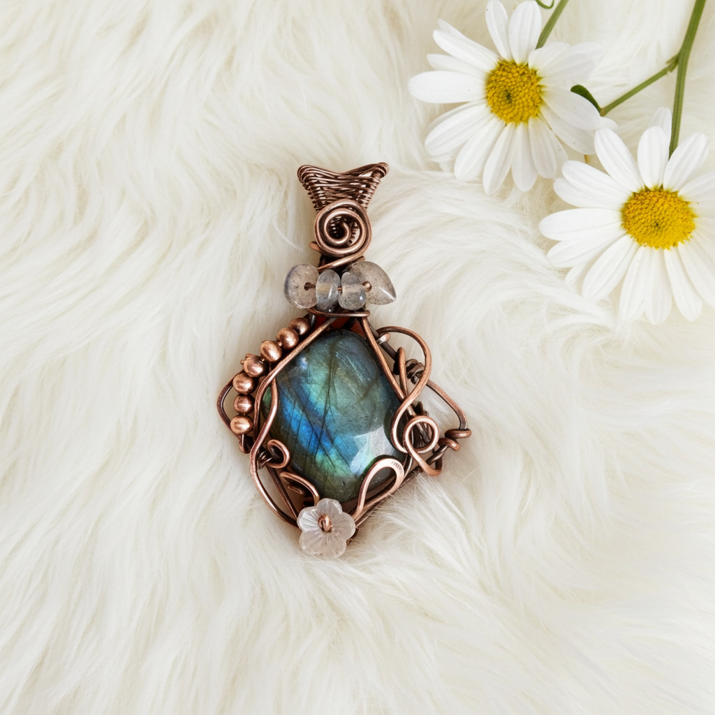 Labradorite Wire Wrapped Pendant - Connie’s Crystals 
