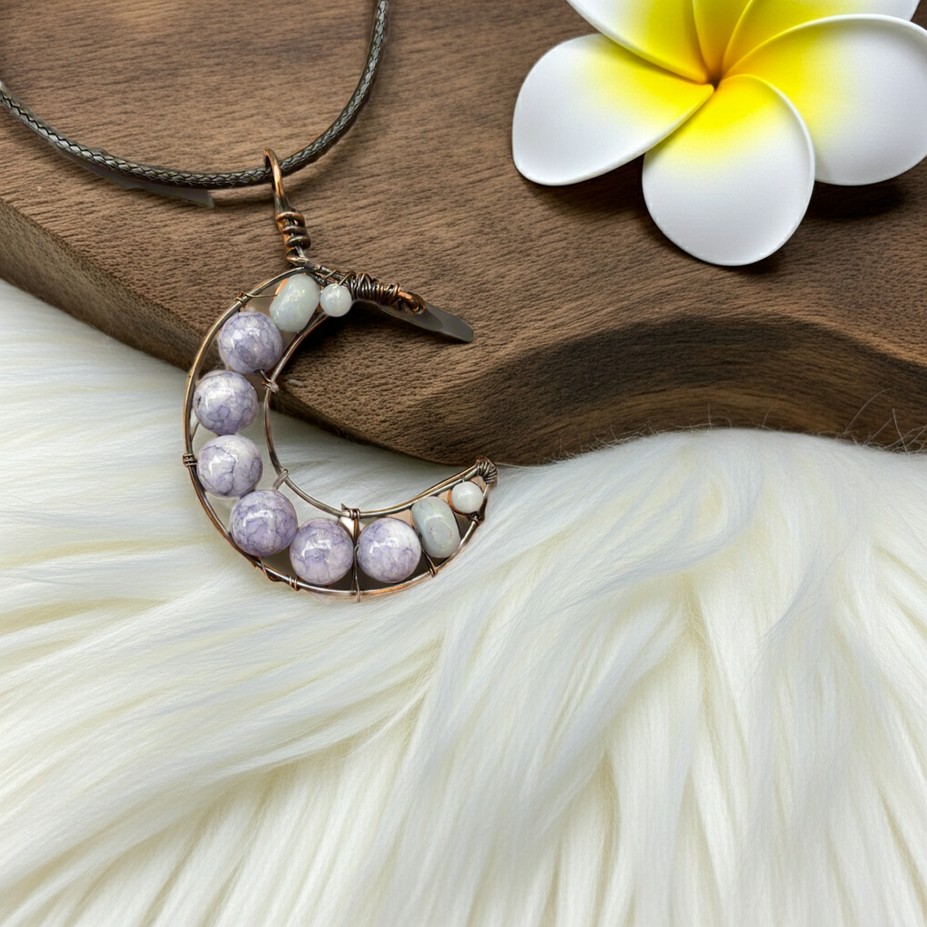 Celestite Moon Pendant - Connie’s Crystals 