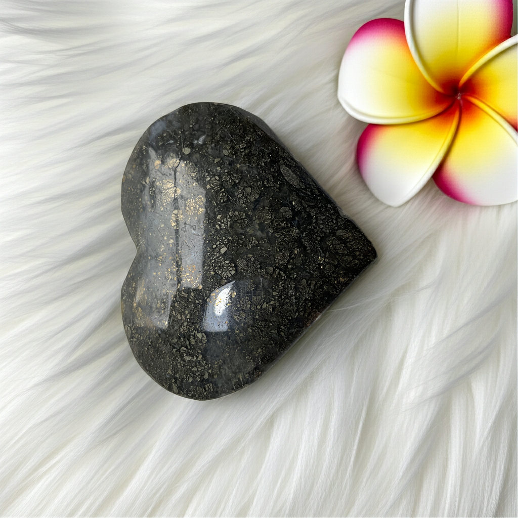 Pyrite Flower Heart