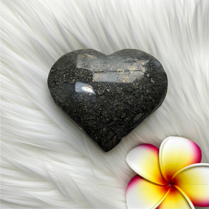 Pyrite Flower Heart
