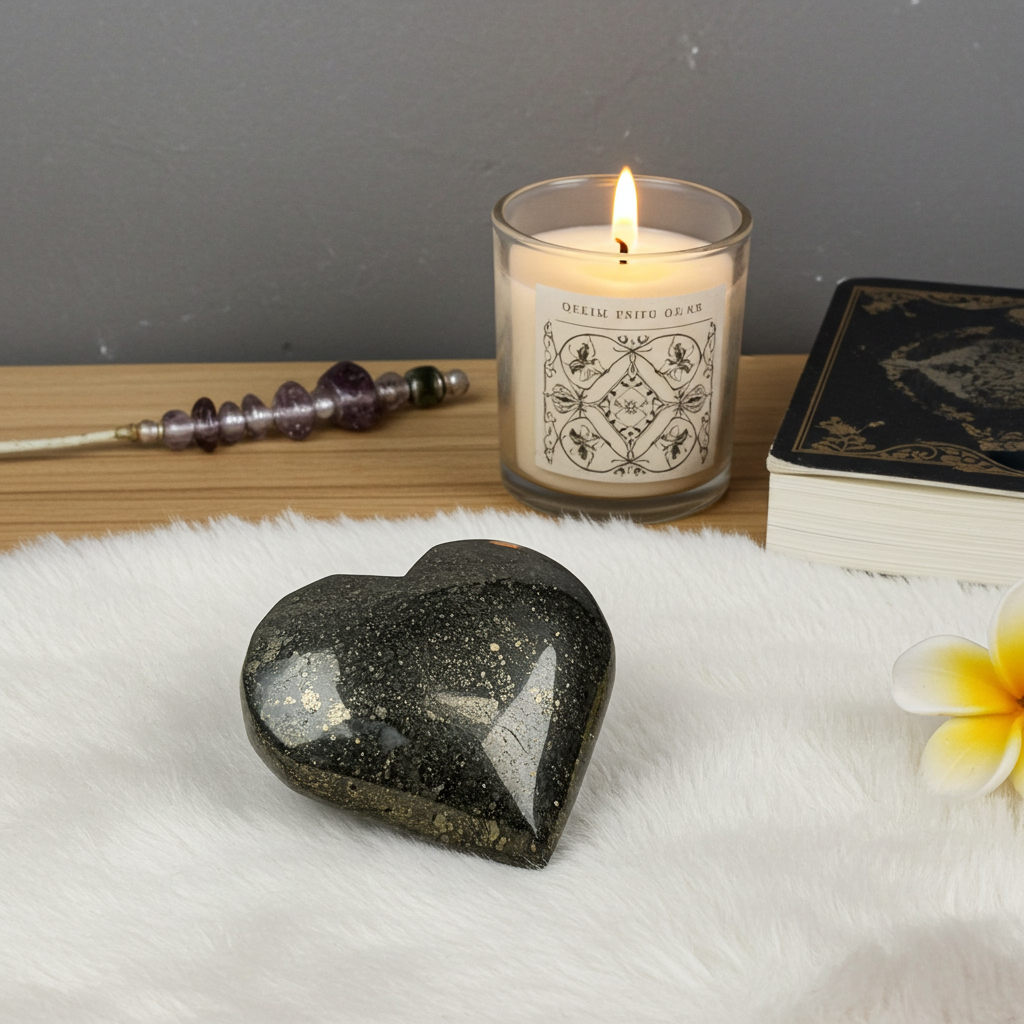 Pyrite Flower Heart