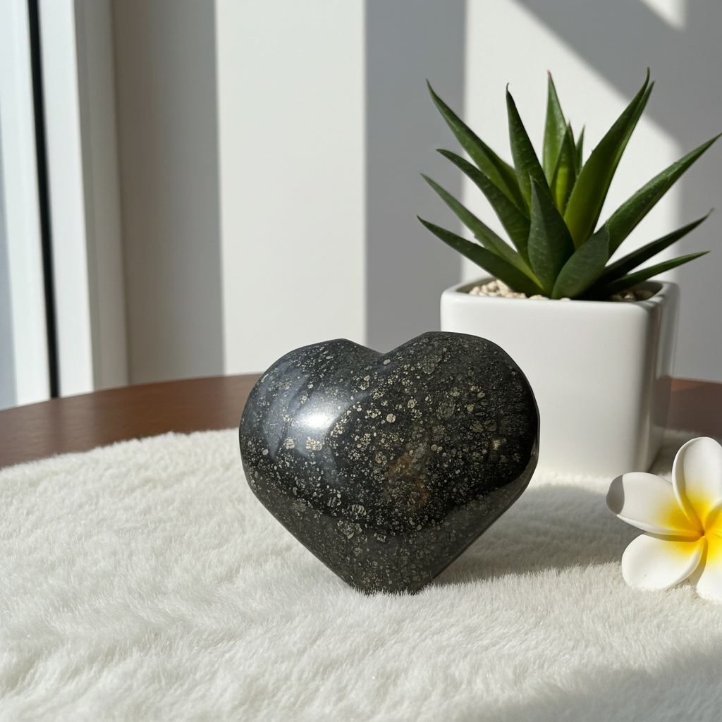 Pyrite Flower Heart