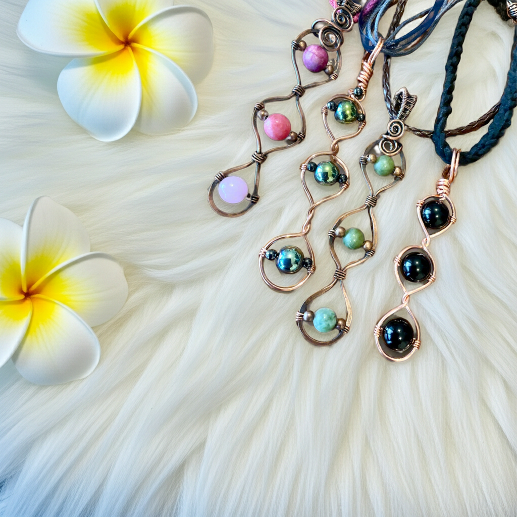 Gemstone Triple Stone Pendants - Connie’s Crystals 
