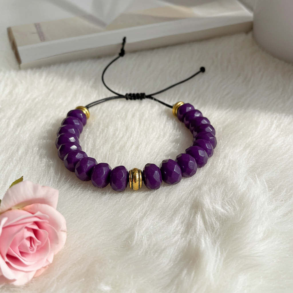 Amethyst Beaded Bracelet - Connie’s Crystals 
