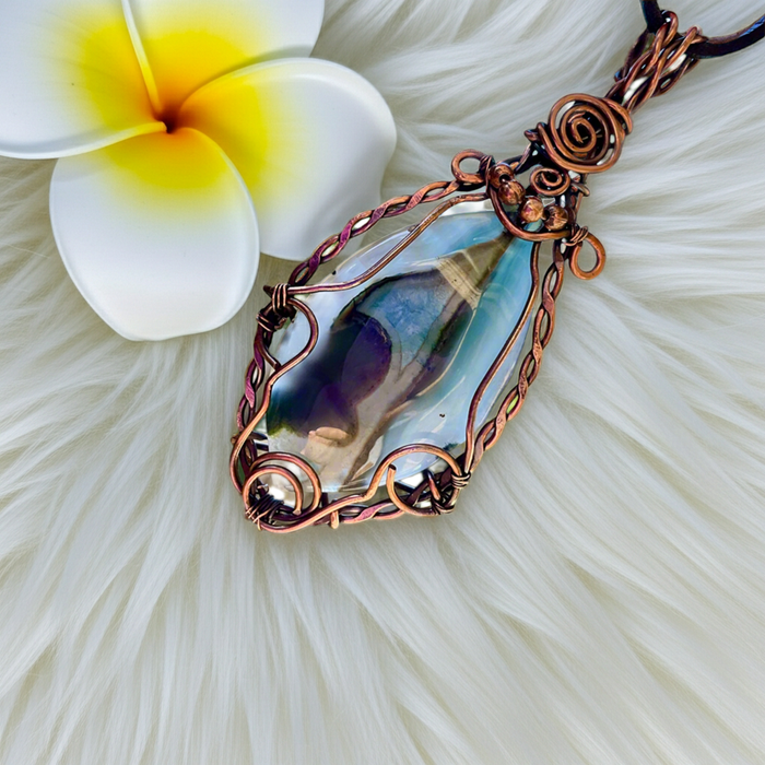Druzy Geode Agate Large Wire Wrapped Pendant - Connie’s Crystals 