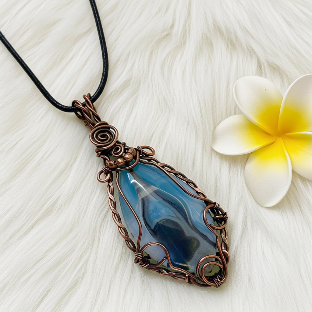 Druzy Geode Agate Large Wire Wrapped Pendant - Connie’s Crystals 