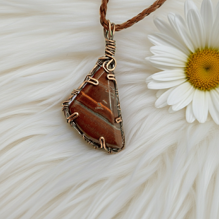 Red Tiger Eye Wire Wrapped Pendant - Connie’s Crystals 