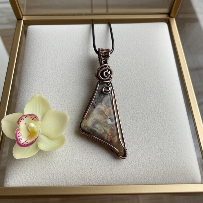 Tiffany Stone Wire Wrapped Pendant - Connie’s Crystals 