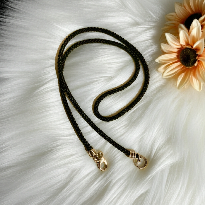 Handmade Black Cord & Leather Necklace - Connie’s Crystals 