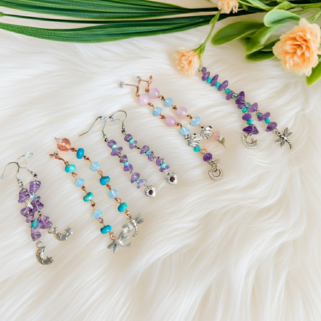 Gemstone Dangle Earrings - Connie’s Crystals 