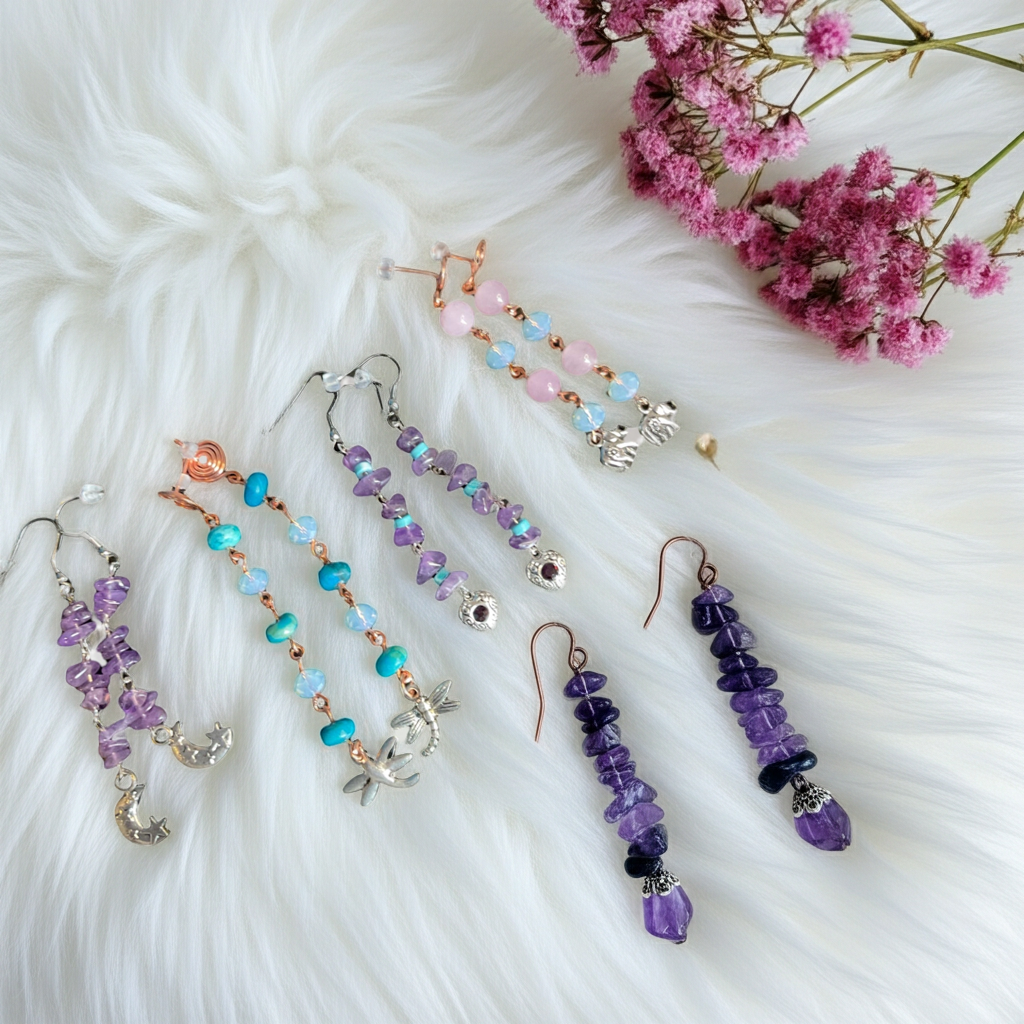 Gemstone Dangle Earrings - Connie’s Crystals 