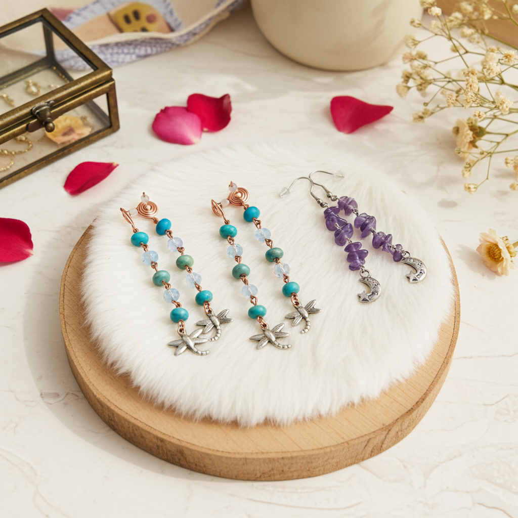 Gemstone Dangle Earrings - Connie’s Crystals 