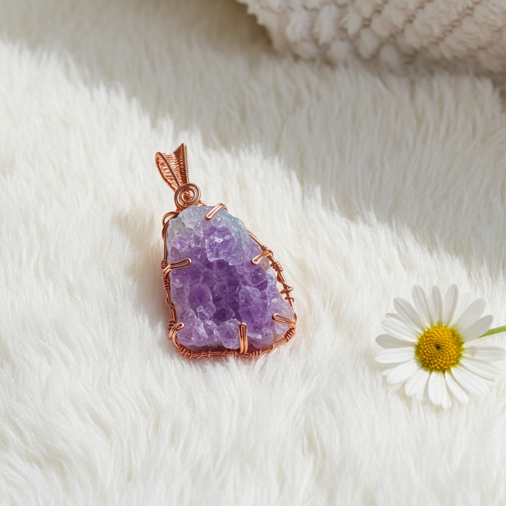 Amethyst Cluster Pendant - Connie’s Crystals 