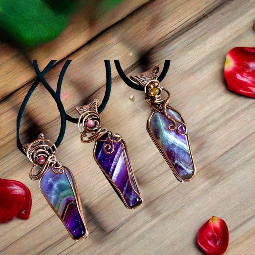 Amethyst Wire Wrapped Pendants