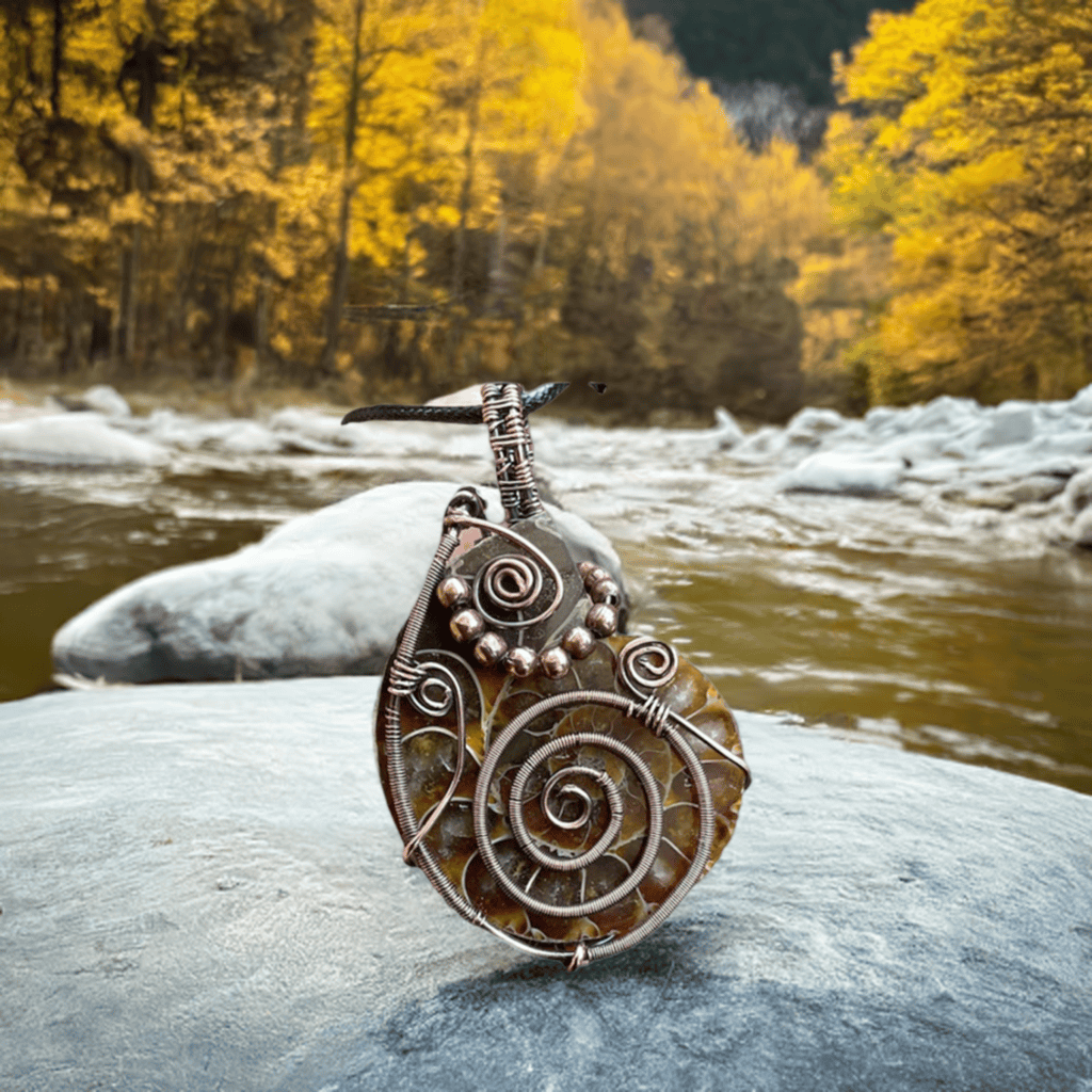 Ammonite Fossil Wire Wrapped Pendant - Connie’s Crystals 