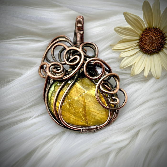 Labradorite Halloween Pumpkin Pendants - Connie’s Crystals 