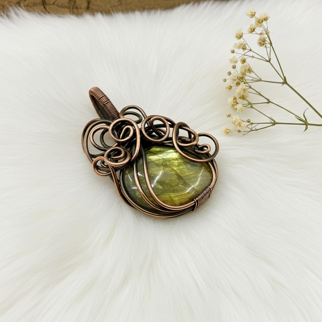 Labradorite Halloween Pumpkin Pendants - Connie’s Crystals 