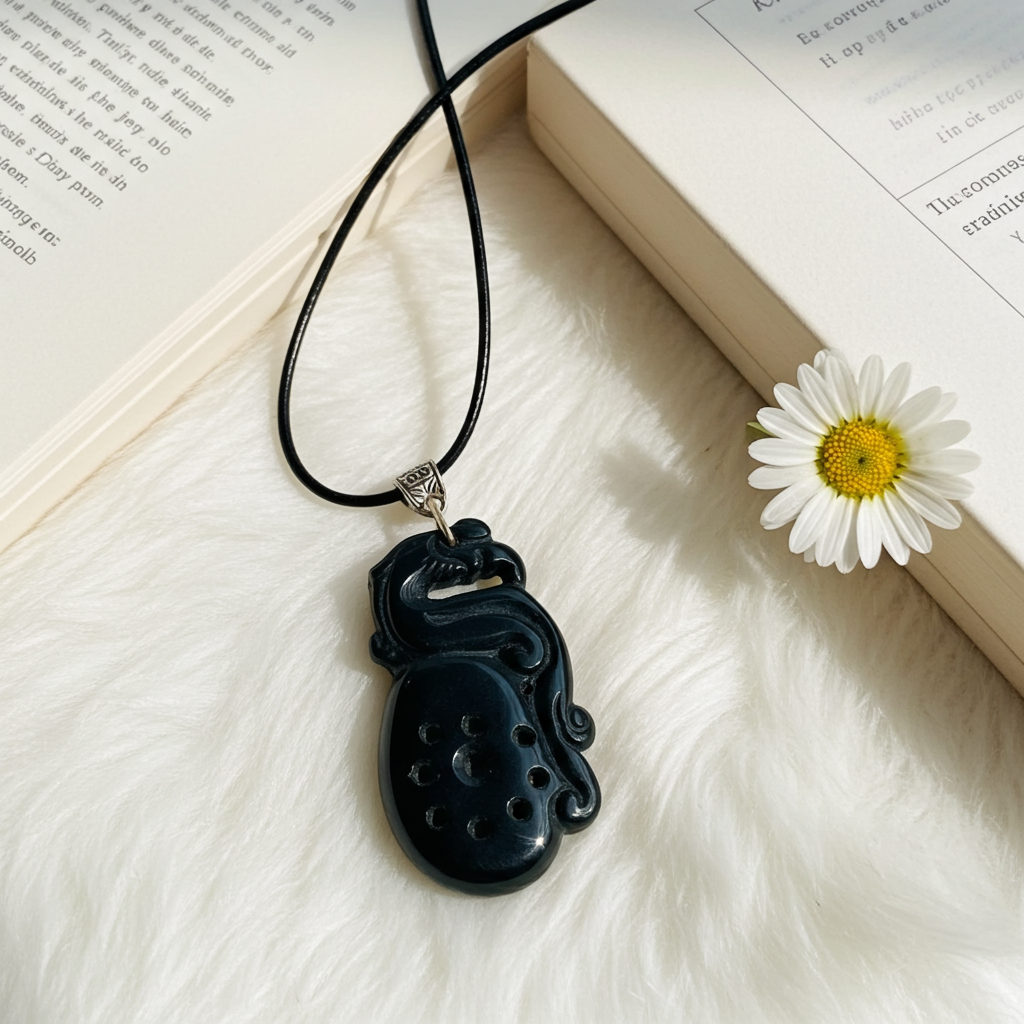 Black Obsidian Pixiu Pendant - Connie’s Crystals 