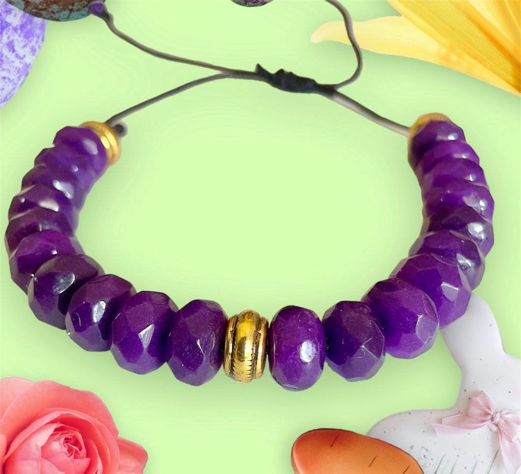 Amethyst Beaded Bracelet - Connie’s Crystals 