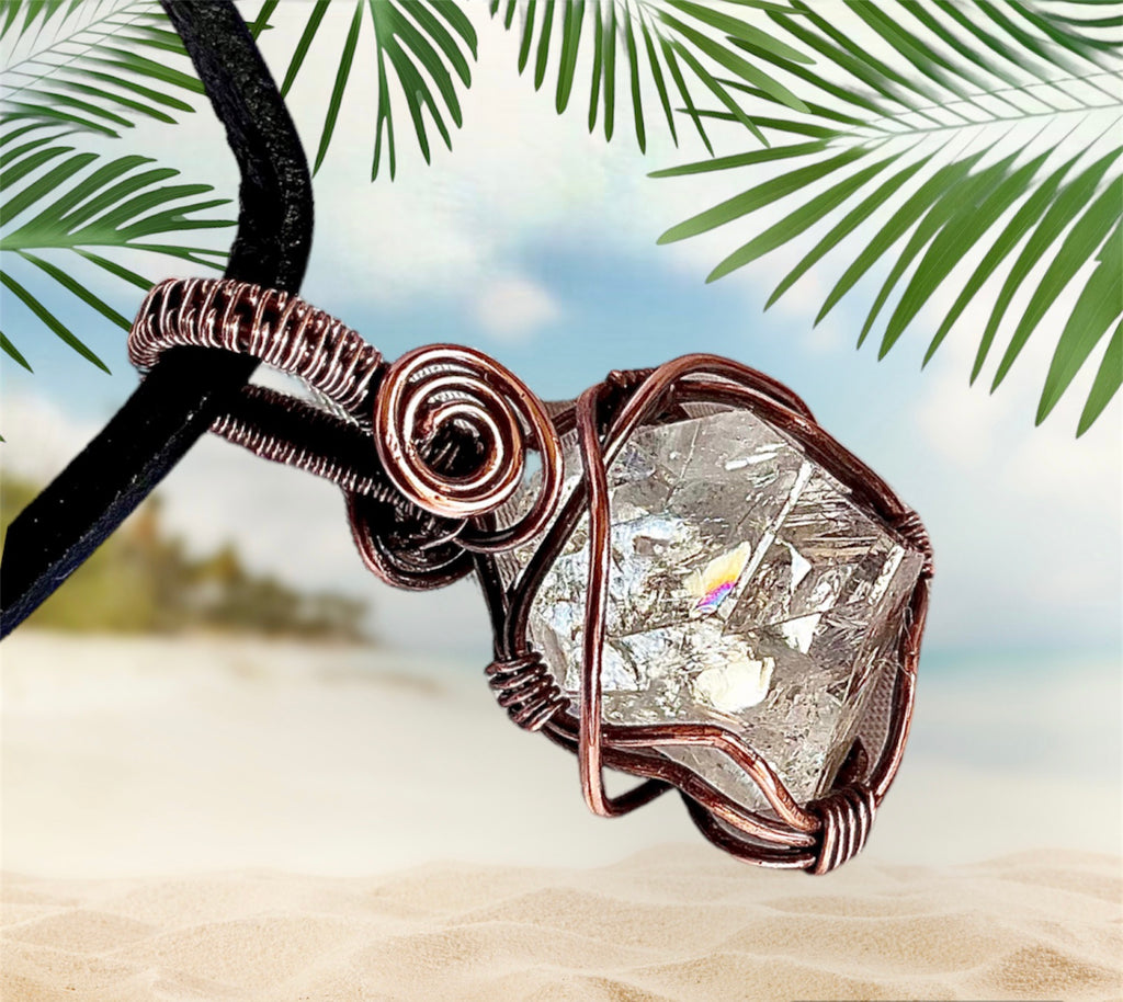 Apophyllite Pyramid Wire Wrapped Pendant - Connie’s Crystals 