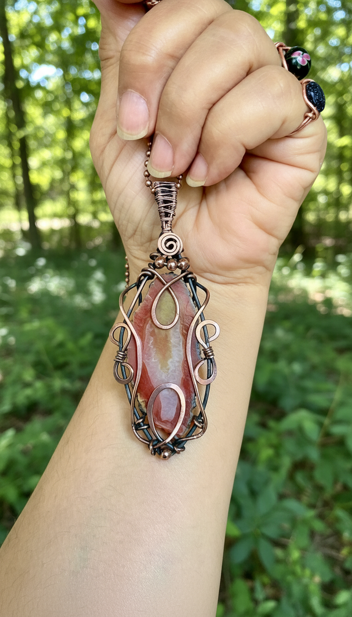 Druzy Geode Agate Slice Wire Wrapped Pendant - Connie’s Crystals 