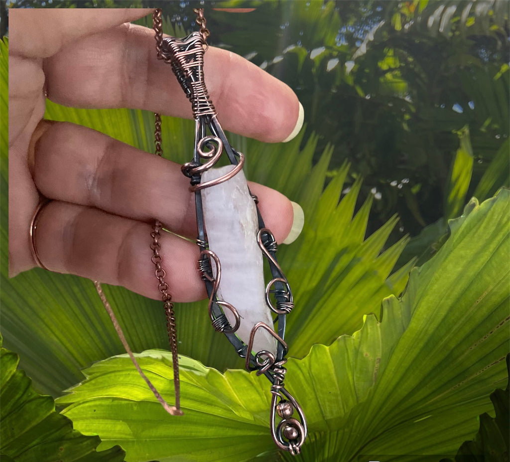 Pink Kunzite Wire Wrapped Pendant - Connie’s Crystals 