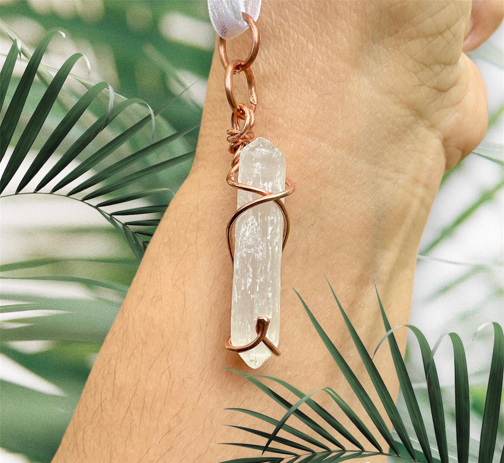 Selenite Wire Wrapped Point - Connie’s Crystals 