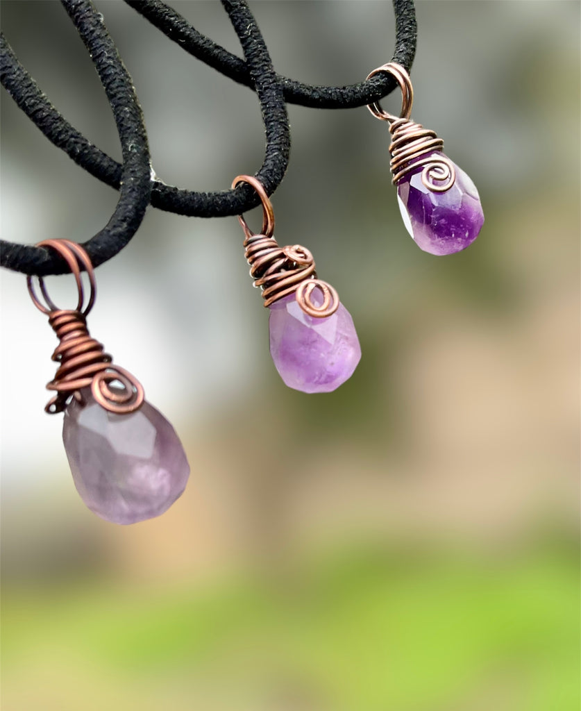 Amethyst Faceted Wire Wrapped Pendant - Connie’s Crystals 