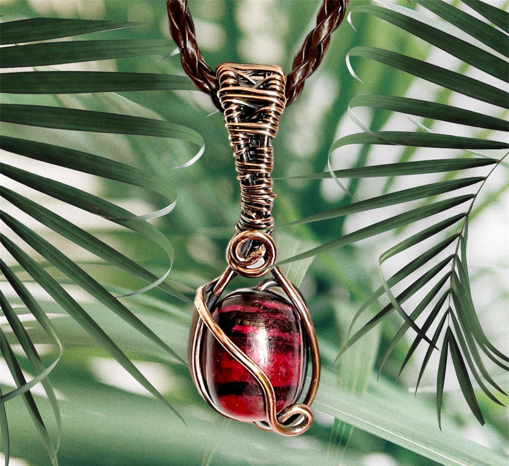 Red Kunzite Wire Wrapped Pendant - Connie’s Crystals 