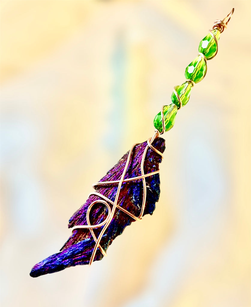 Black Kyanite Titanium Aura Witches Broomstick - Connie’s Crystals 