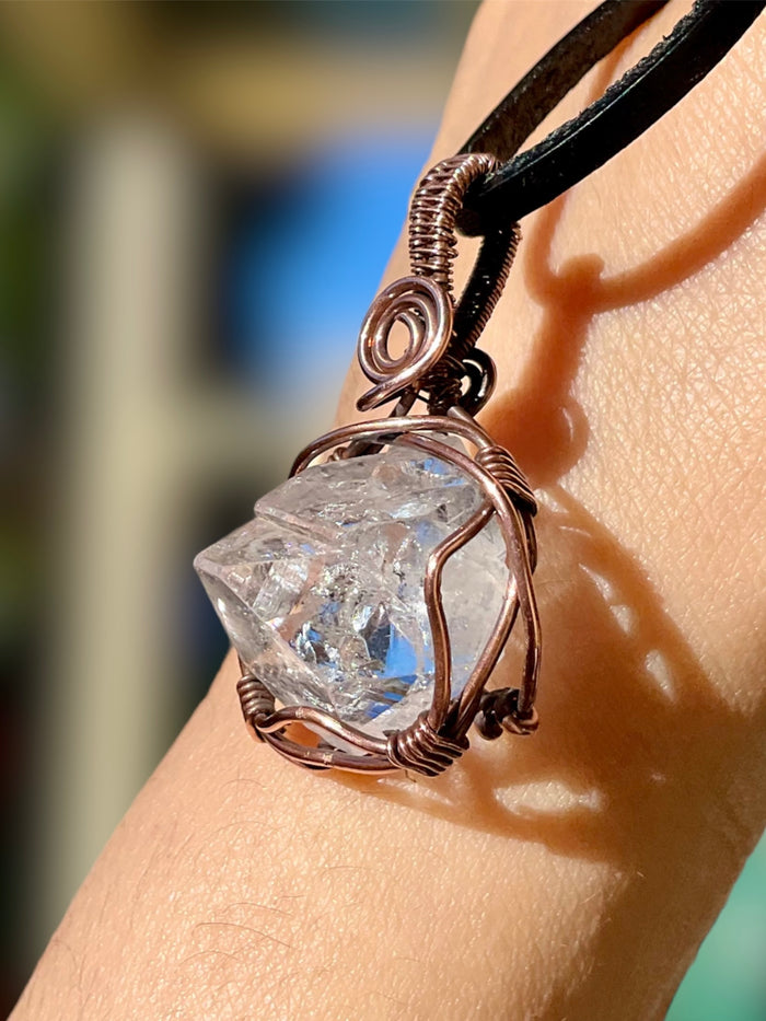 Apophyllite Pyramid Wire Wrapped Pendant - Connie’s Crystals 
