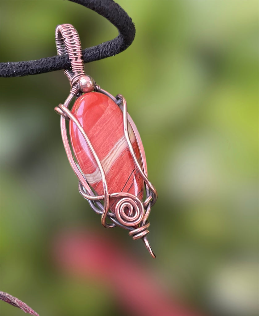 Red Jasper Wire Wrapped Pendant - Connie’s Crystals 