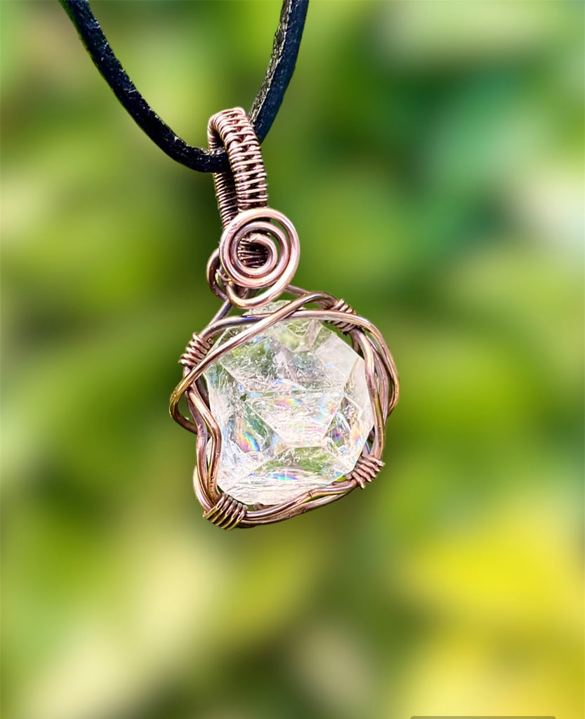 Apophyllite Pyramid Wire Wrapped Pendant - Connie’s Crystals 
