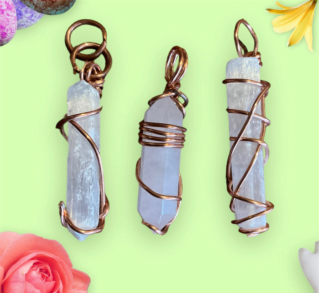 Selenite Wire Wrapped Point - Connie’s Crystals 