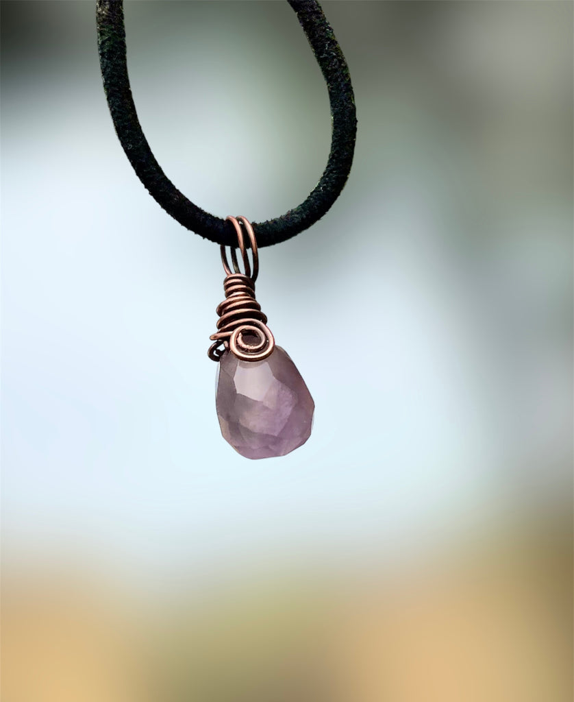 Amethyst Faceted Wire Wrapped Pendant - Connie’s Crystals 