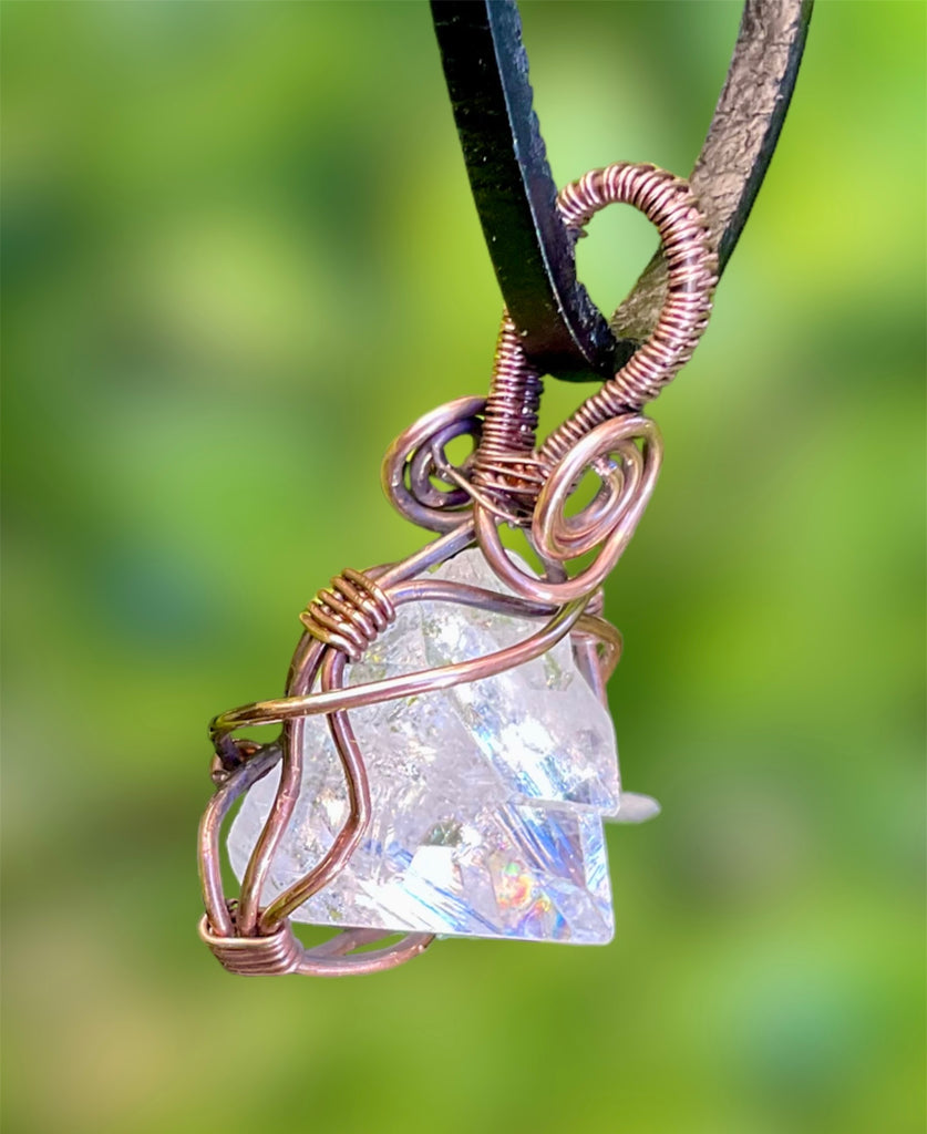 Apophyllite Pyramid Wire Wrapped Pendant - Connie’s Crystals 