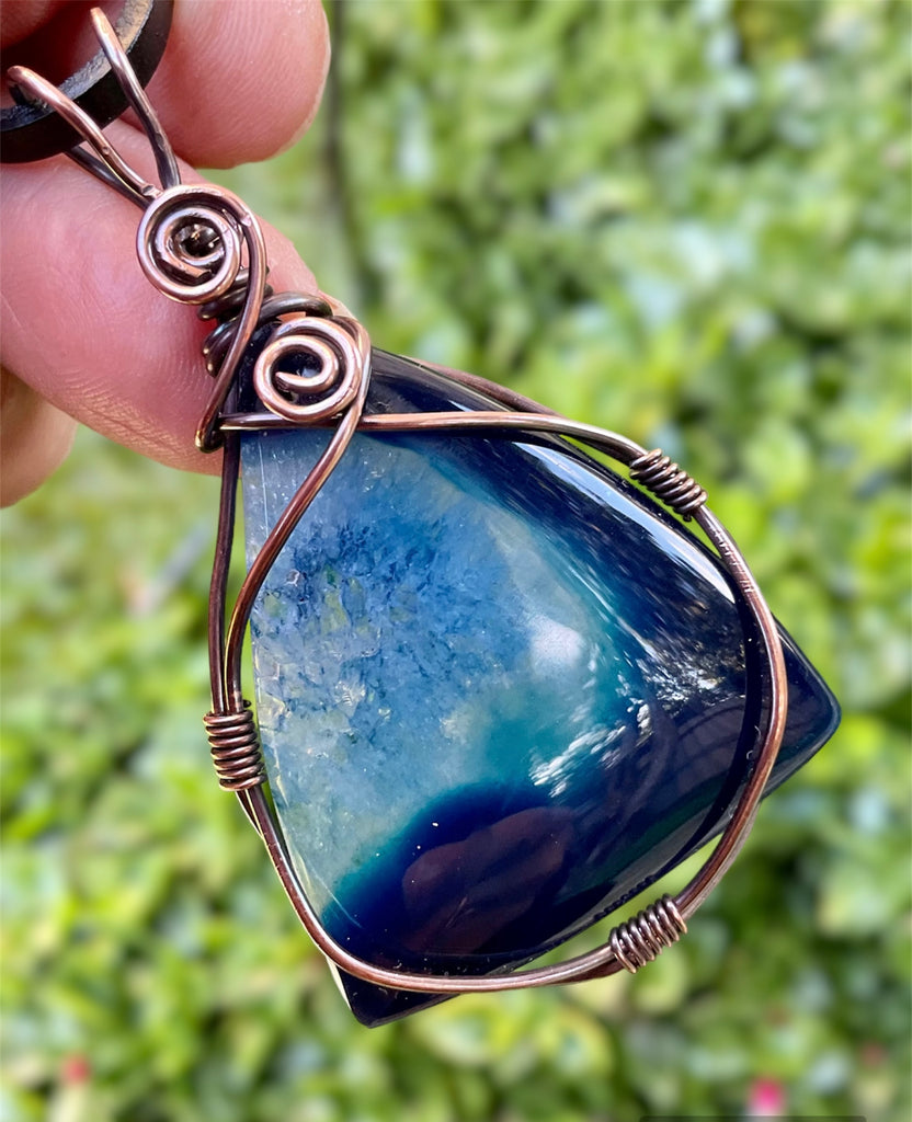 Druzy Geode Agate Wire Wrapped Pendant - Connie’s Crystals 