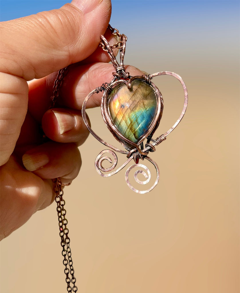 Labradorite Wire Wrapped Pendant - Connie’s Crystals 
