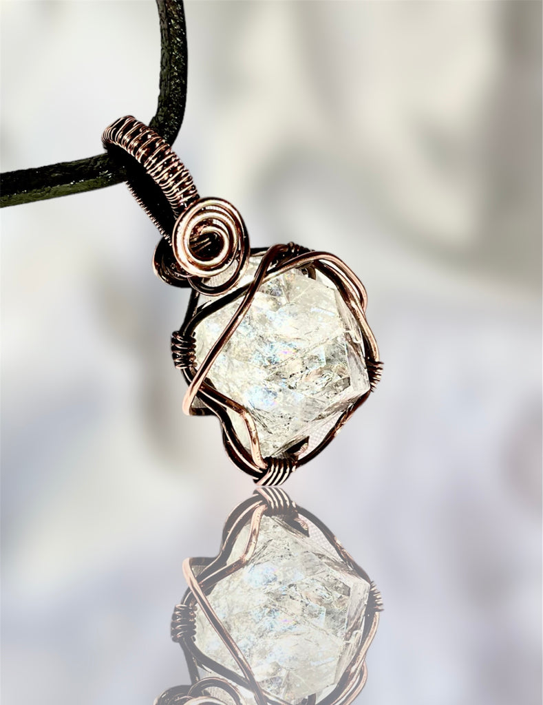 Apophyllite Pyramid Wire Wrapped Pendant - Connie’s Crystals 