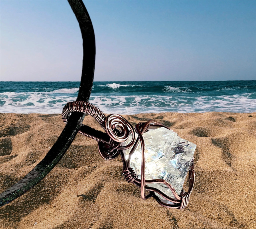 Apophyllite Pyramid Wire Wrapped Pendant - Connie’s Crystals 